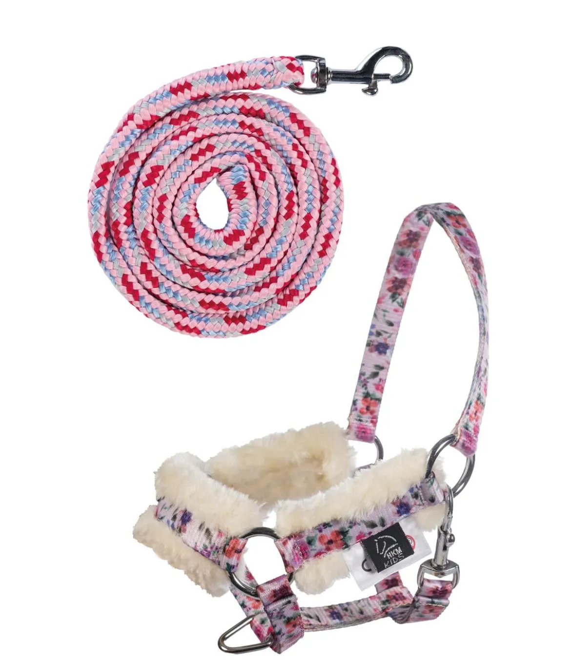 HKM KIDS Hobby Horsing Halfter und Strick mit Print, flower