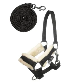 HKM KIDS Hobby Horsing Halfter und Strick, schwarz