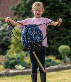 HKM KIDS Hobby Horsing Transportbeutel, navy mit Sternchen