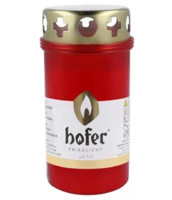 Hofer Grabkerze Nr. 3 mit Deckel, rot