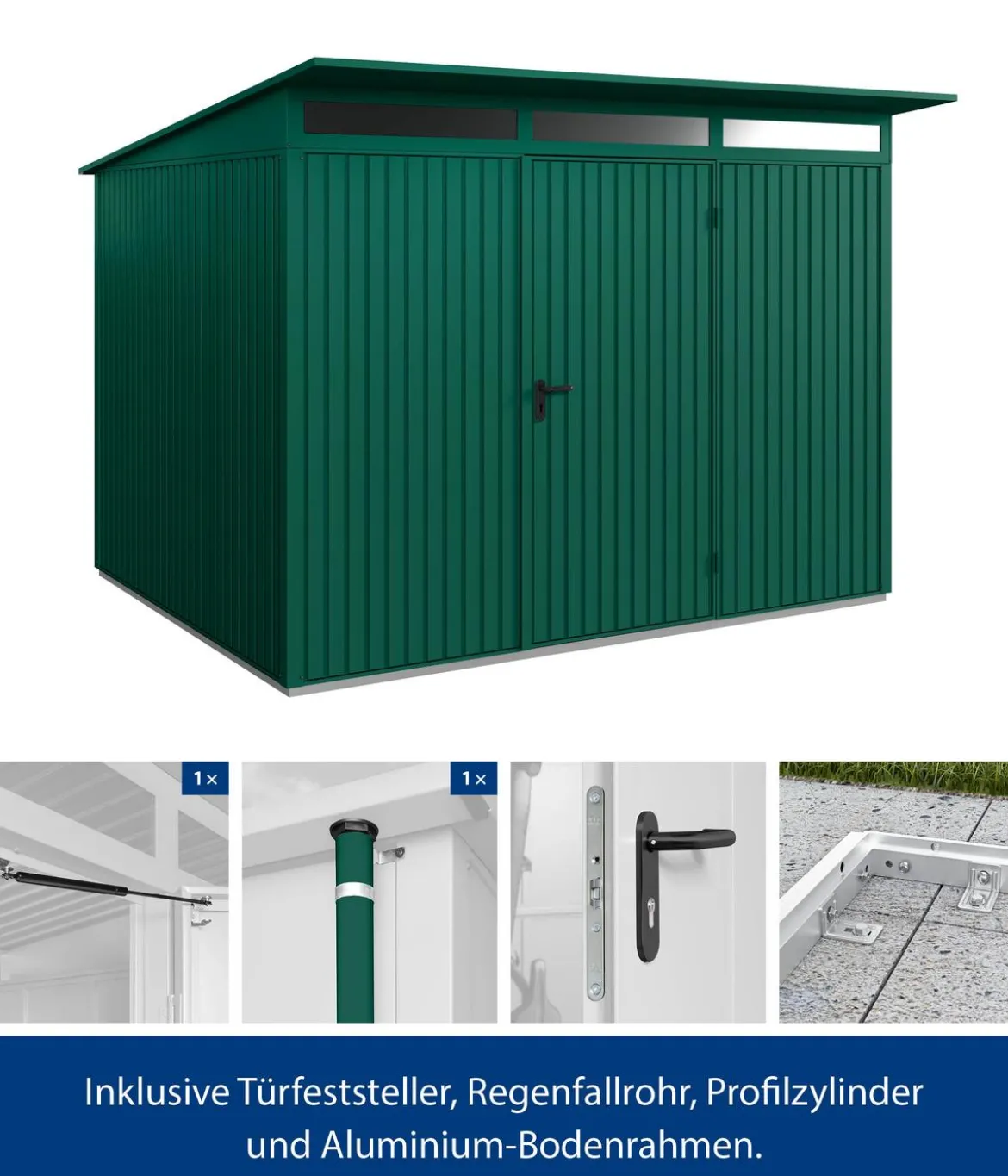 Hörmann Berry-Gerätehaus Classic-P Typ 3, ca. B312,7/H232,3/T283,4 cm