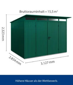 Hörmann Berry-Gerätehaus Classic-P Typ 3, ca. B312,7/H232,3/T283,4 cm