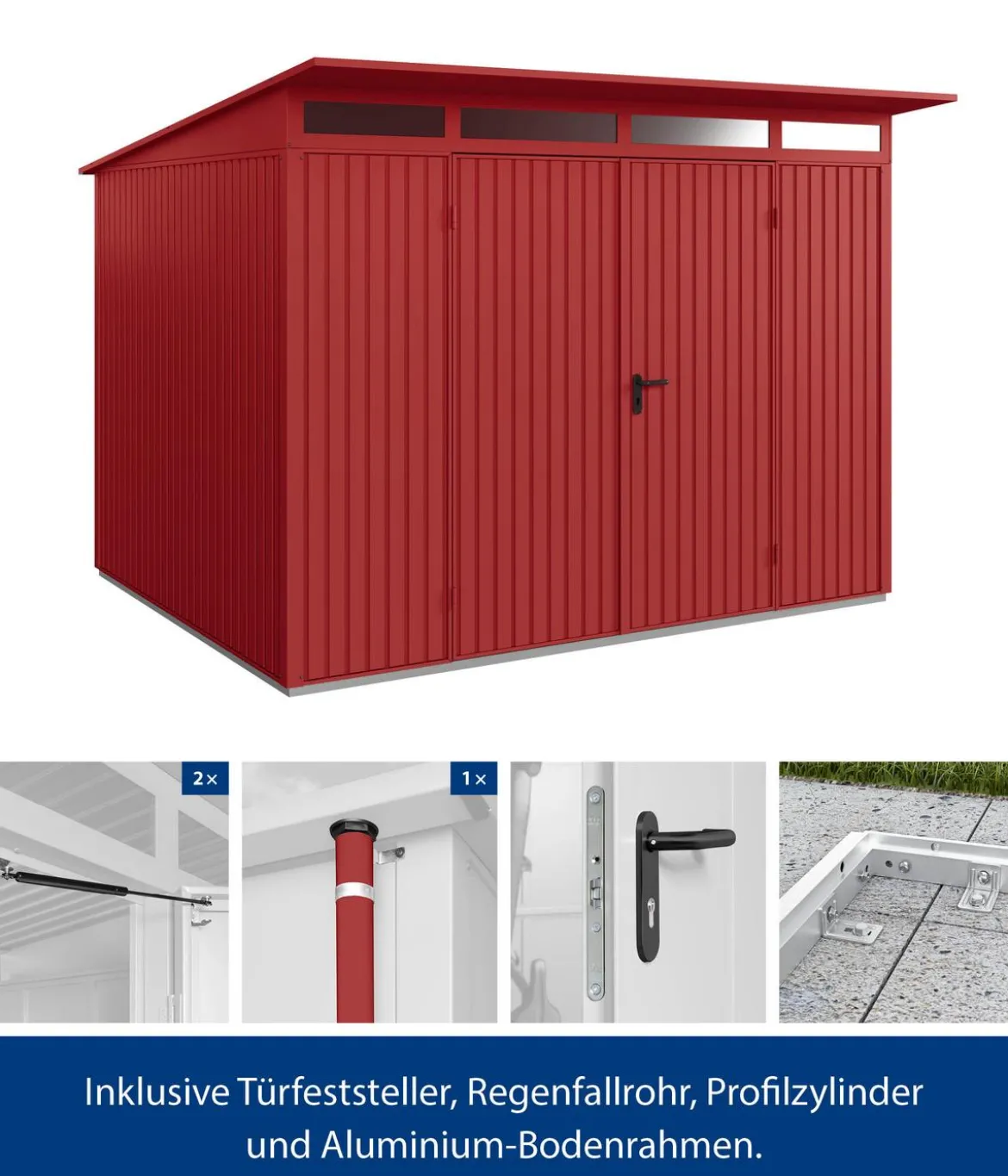 Hörmann Berry-Gerätehaus Classic-P Typ 3, ca. B312,7/H232,3/T283,4 cm
