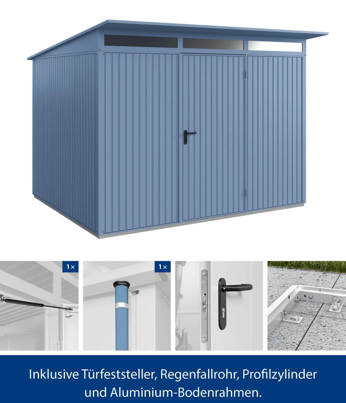 Hörmann Berry-Gerätehaus Classic-P Typ 3, ca. B312,7/H232,3/T283,4 cm