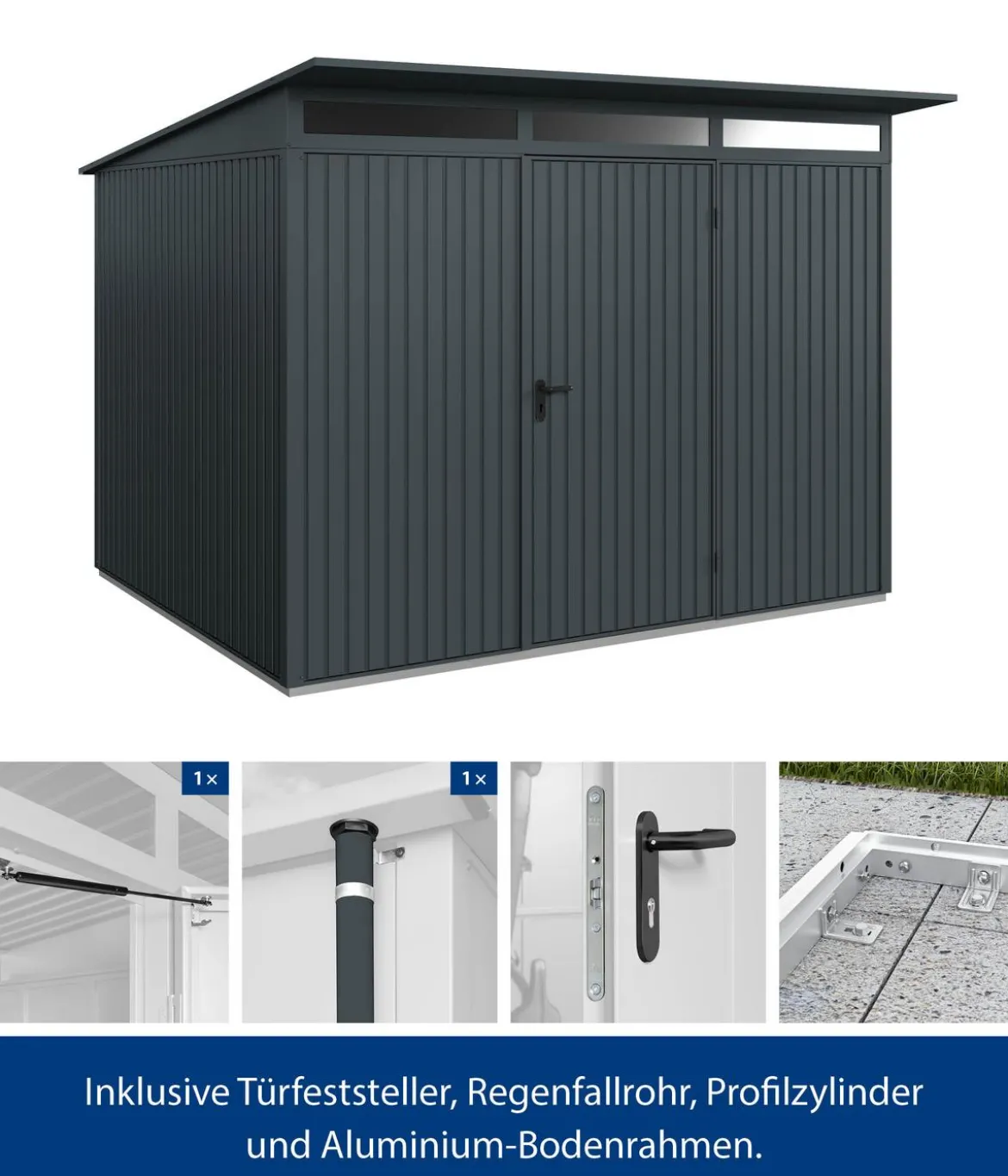 Hörmann Berry-Gerätehaus Classic-P Typ 3, ca. B312,7/H232,3/T283,4 cm