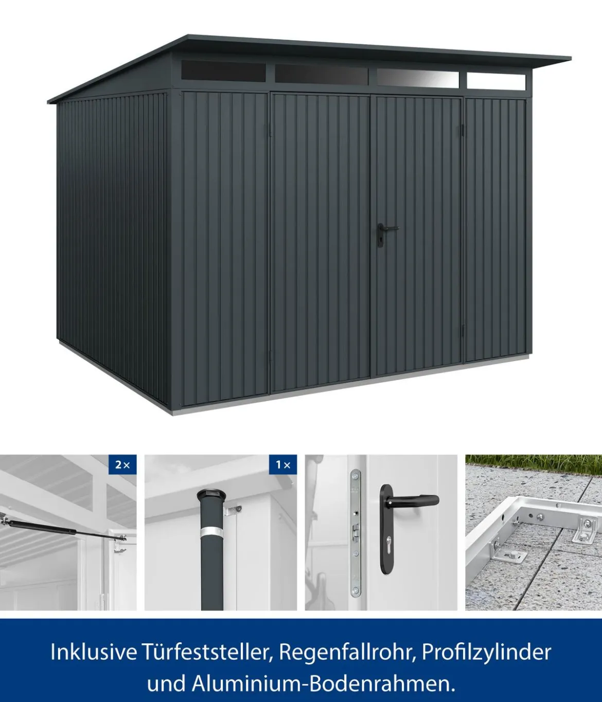 Hörmann Berry-Gerätehaus Classic-P Typ 3, ca. B312,7/H232,3/T283,4 cm