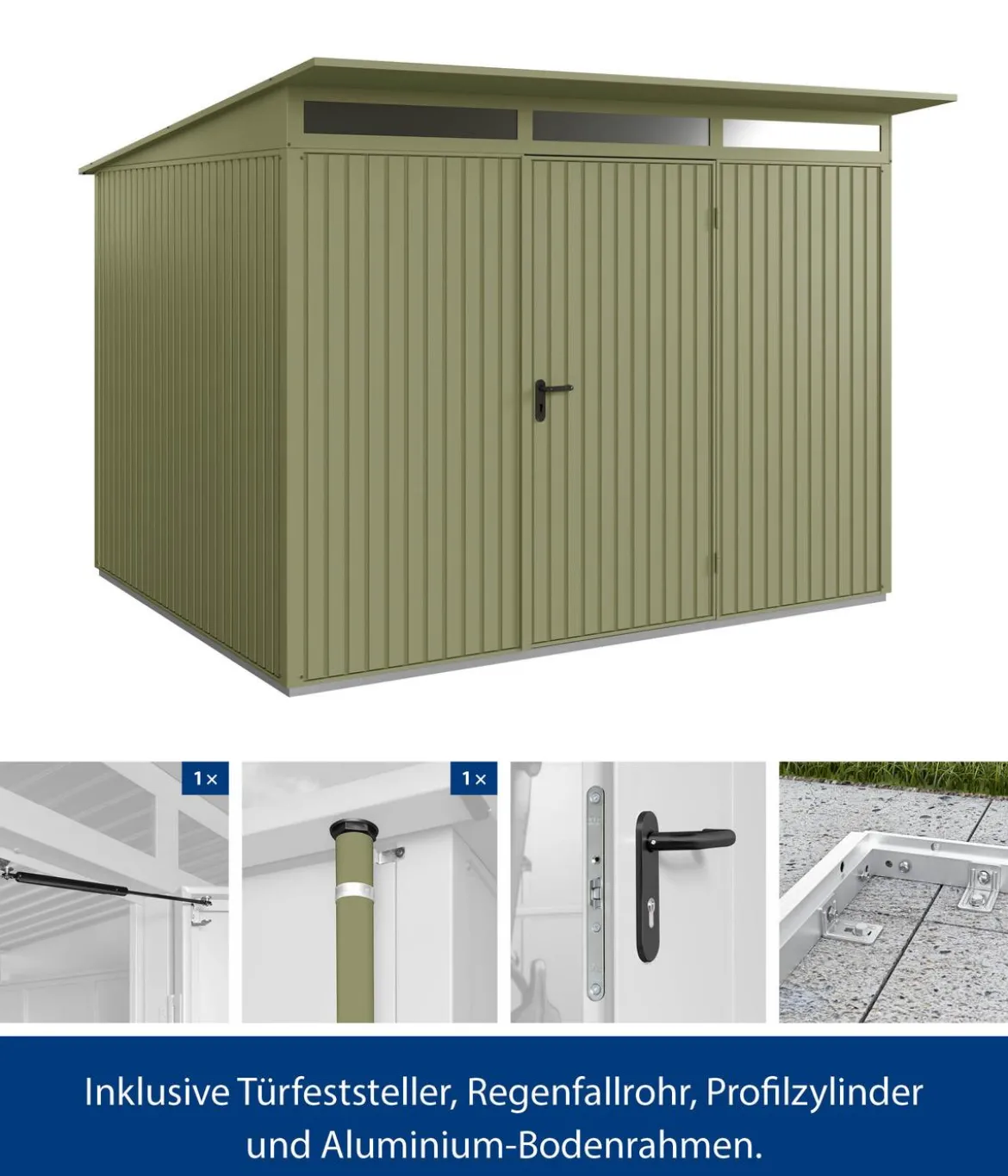 Hörmann Berry-Gerätehaus Classic-P Typ 3, ca. B312,7/H232,3/T283,4 cm