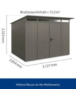 Hörmann Berry-Gerätehaus Classic-P Typ 3, ca. B312,7/H232,3/T283,4 cm
