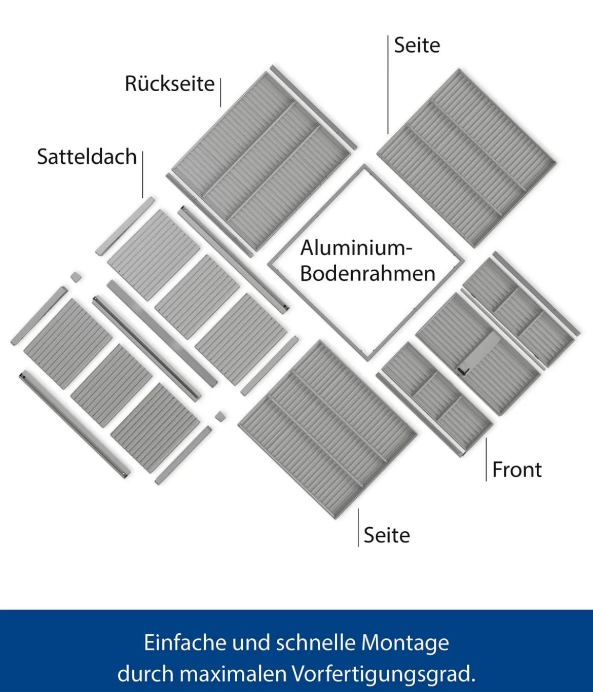 Hörmann Berry-Gerätehaus Classic-S Typ 2, ca. B258,8/H216/T247,7 cm