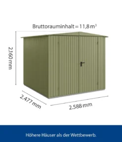 Hörmann Berry-Gerätehaus Classic-S Typ 2, ca. B258,8/H216/T247,7 cm