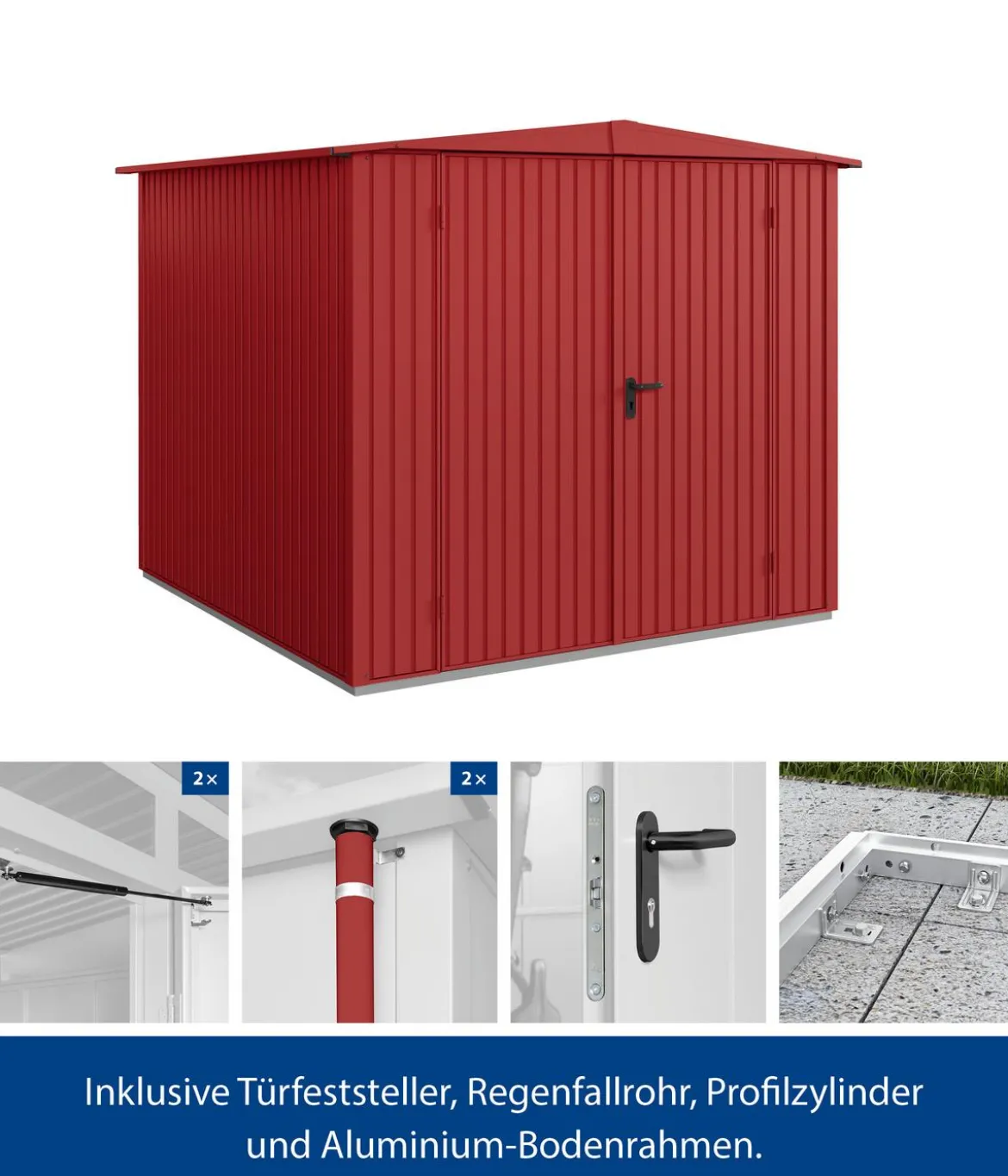 Hörmann Berry-Gerätehaus Classic-S Typ 2, ca. B258,8/H216/T247,7 cm