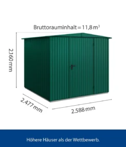 Hörmann Berry-Gerätehaus Classic-S Typ 2, ca. B258,8/H216/T247,7 cm