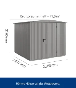 Hörmann Berry-Gerätehaus Classic-S Typ 2, ca. B258,8/H216/T247,7 cm