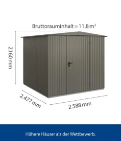 Hörmann Berry-Gerätehaus Classic-S Typ 2, ca. B258,8/H216/T247,7 cm