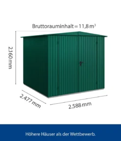 Hörmann Berry-Gerätehaus Classic-S Typ 2, ca. B258,8/H216/T247,7 cm