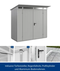 Hörmann Berry-Gerätehaus Classic-P Typ 1, ca. B247,9/H228,6/T153 cm