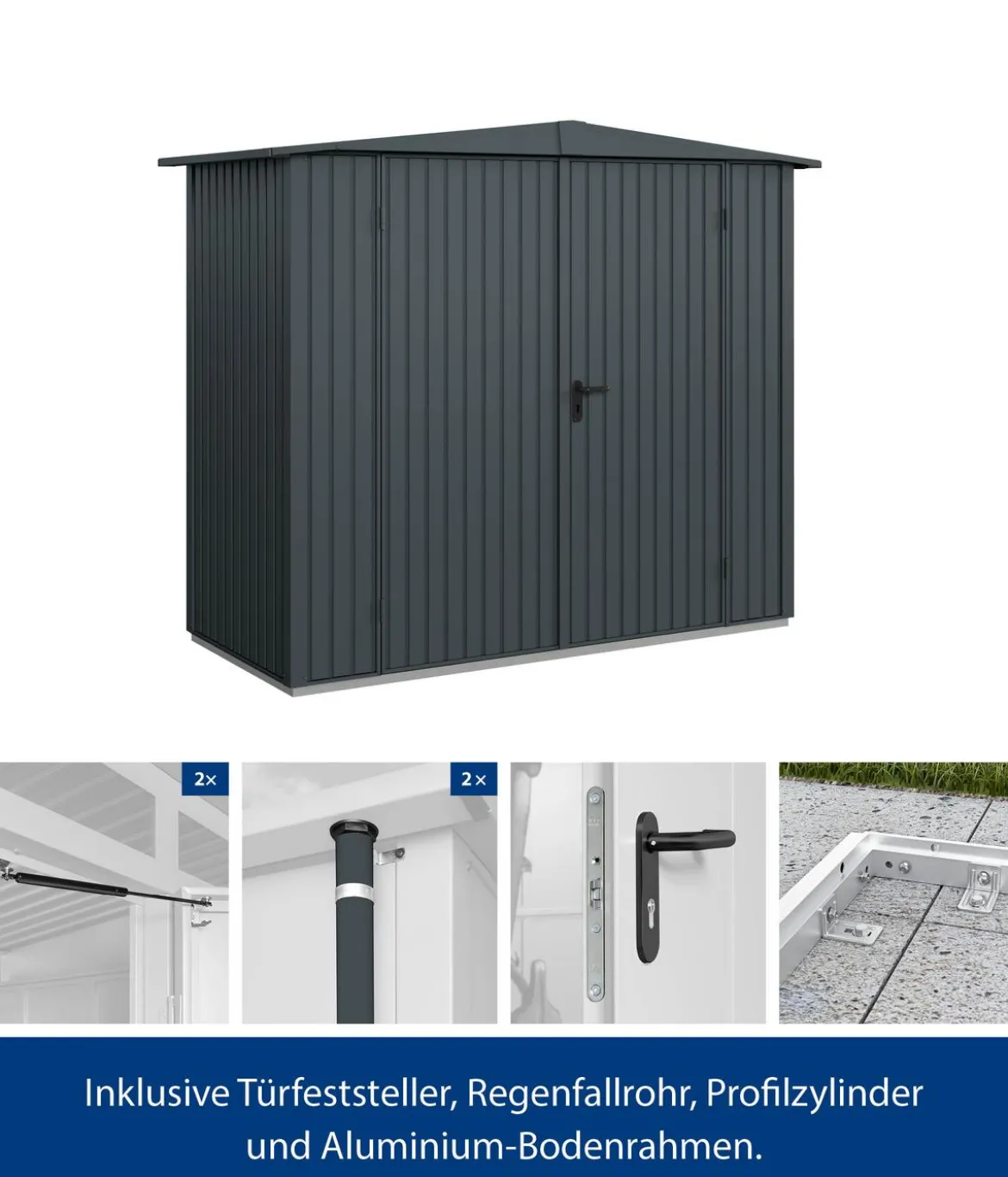 Hörmann Berry-Gerätehaus Classic-S Typ 1, ca. B258,8/H216/T121,3 cm