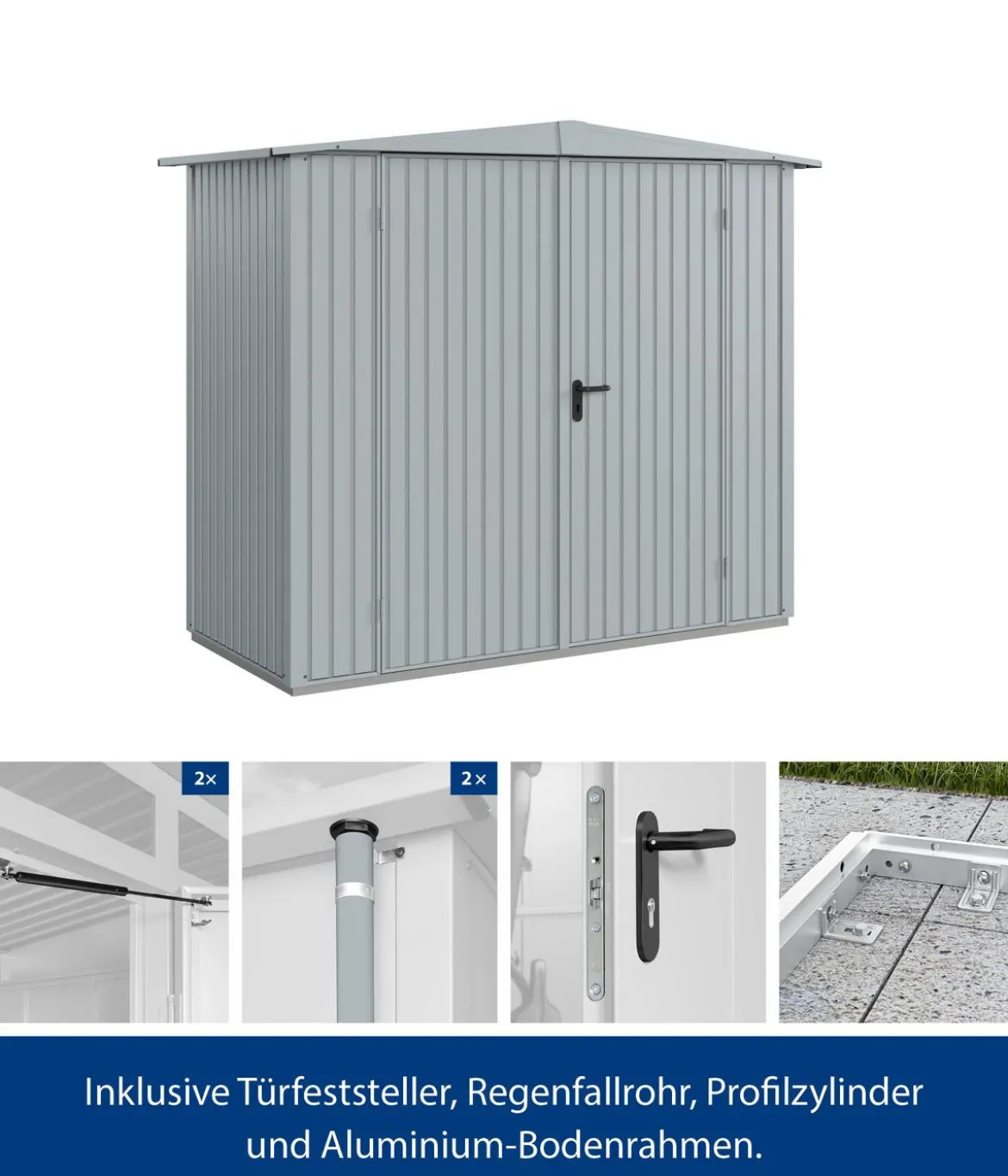 Hörmann Berry-Gerätehaus Classic-S Typ 1, ca. B258,8/H216/T121,3 cm