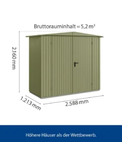 Hörmann Berry-Gerätehaus Classic-S Typ 1, ca. B258,8/H216/T121,3 cm