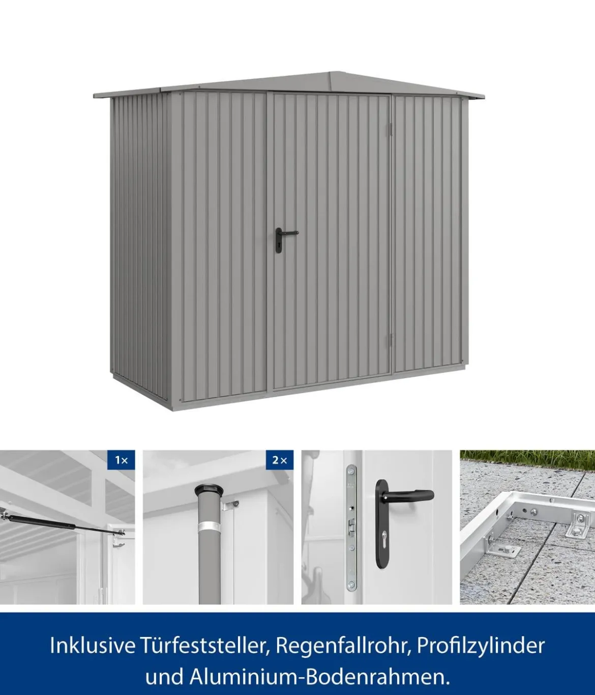 Hörmann Berry-Gerätehaus Classic-S Typ 1, ca. B258,8/H216/T121,3 cm