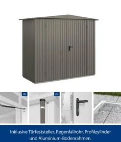 Hörmann Berry-Gerätehaus Classic-S Typ 1, ca. B258,8/H216/T121,3 cm