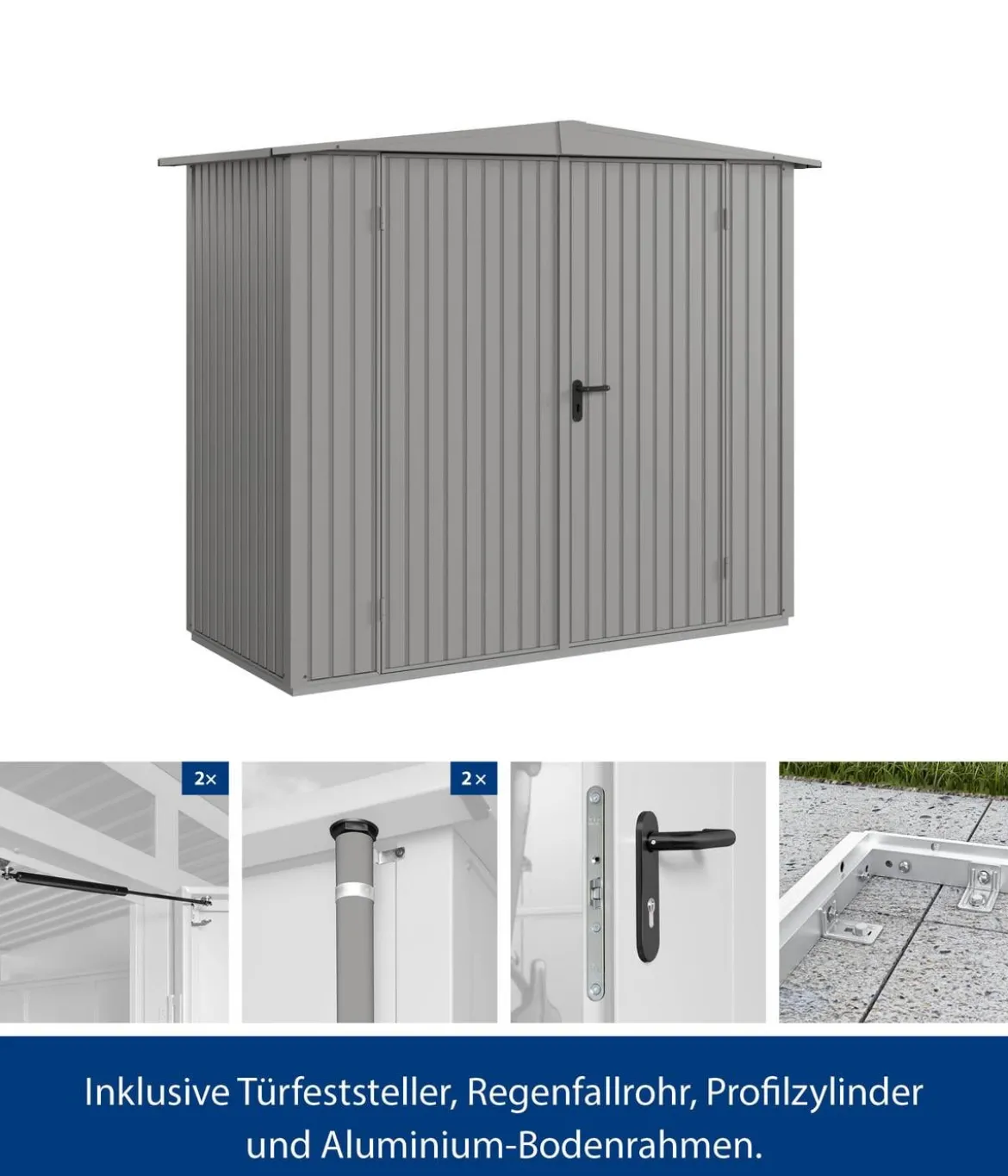 Hörmann Berry-Gerätehaus Classic-S Typ 1, ca. B258,8/H216/T121,3 cm