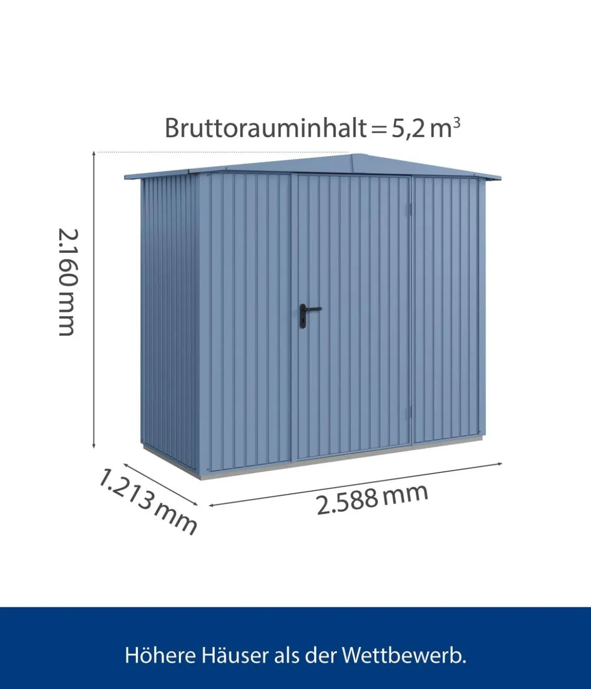 Hörmann Berry-Gerätehaus Classic-S Typ 1, ca. B258,8/H216/T121,3 cm