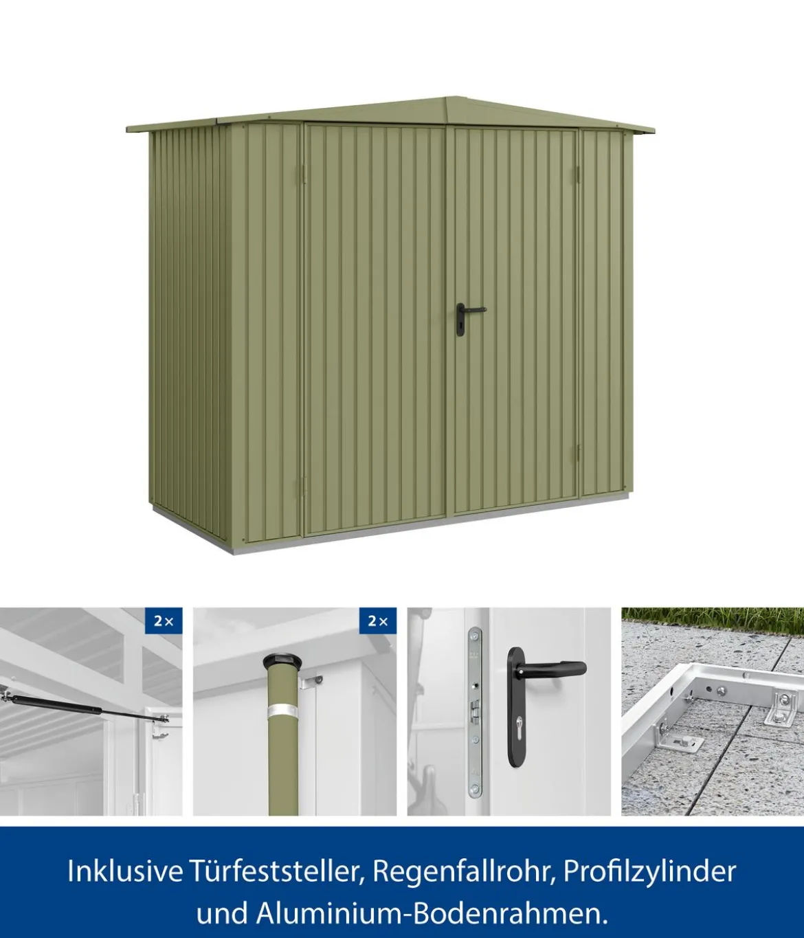Hörmann Berry-Gerätehaus Classic-S Typ 1, ca. B258,8/H216/T121,3 cm