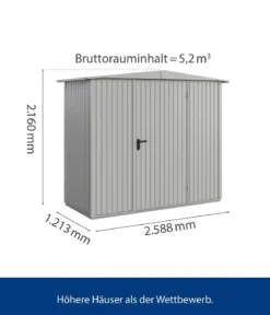 Hörmann Berry-Gerätehaus Classic-S Typ 1, ca. B258,8/H216/T121,3 cm