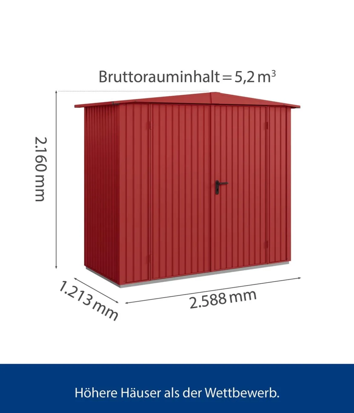 Hörmann Berry-Gerätehaus Classic-S Typ 1, ca. B258,8/H216/T121,3 cm
