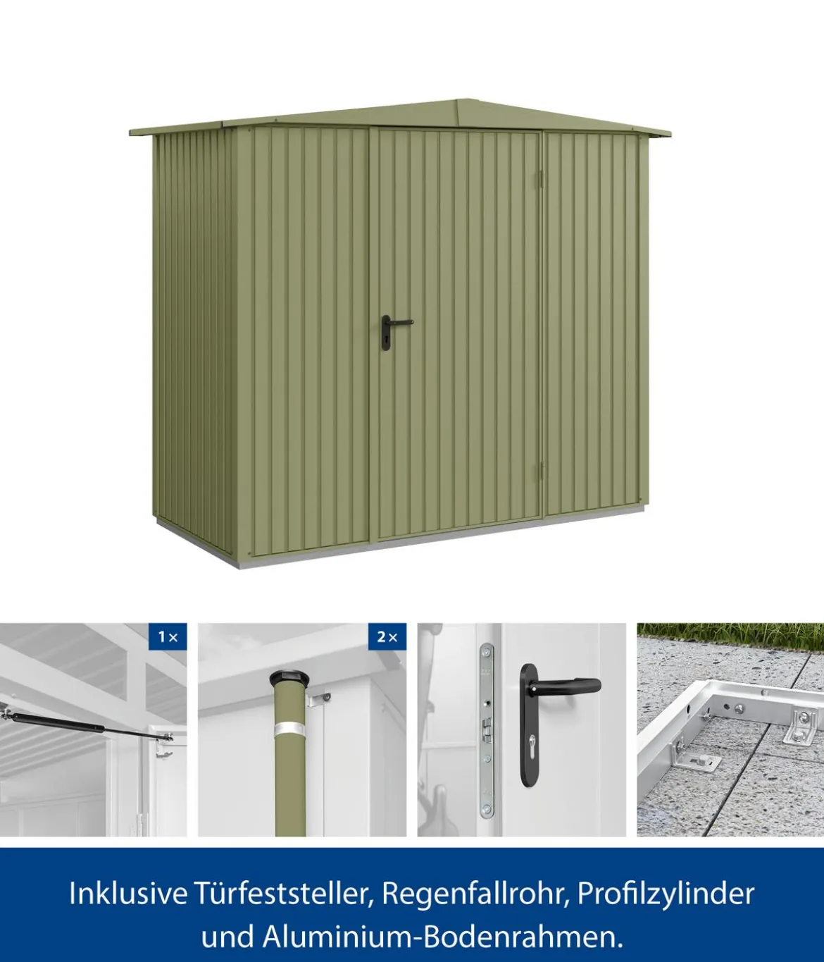 Hörmann Berry-Gerätehaus Classic-S Typ 1, ca. B258,8/H216/T121,3 cm