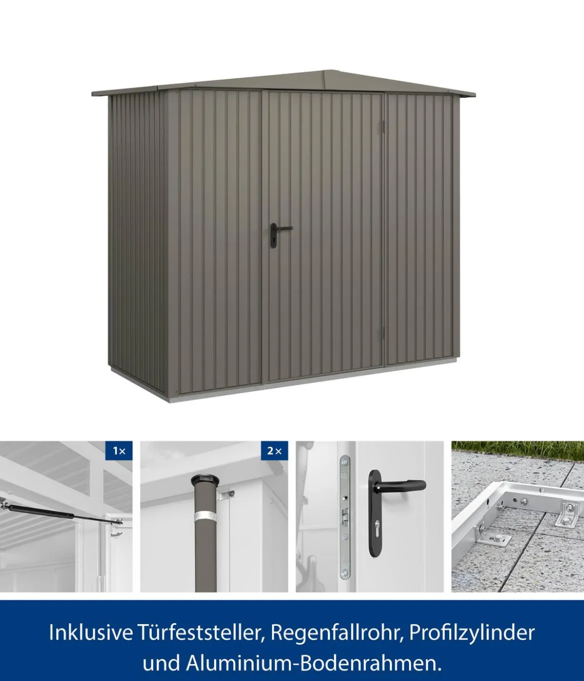 Hörmann Berry-Gerätehaus Classic-S Typ 1, ca. B258,8/H216/T121,3 cm