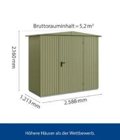Hörmann Berry-Gerätehaus Classic-S Typ 1, ca. B258,8/H216/T121,3 cm