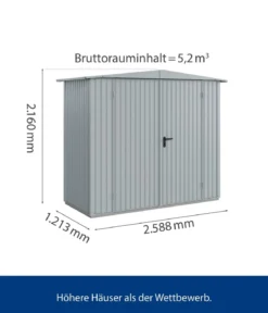 Hörmann Berry-Gerätehaus Classic-S Typ 1, ca. B258,8/H216/T121,3 cm
