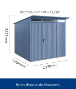 Hörmann Berry-Gerätehaus Classic-P Typ 2, ca. B247,9/H232,3/T283,4 cm