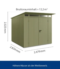 Hörmann Berry-Gerätehaus Classic-P Typ 2, ca. B247,9/H232,3/T283,4 cm