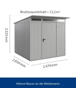 Hörmann Berry-Gerätehaus Classic-P Typ 2, ca. B247,9/H232,3/T283,4 cm