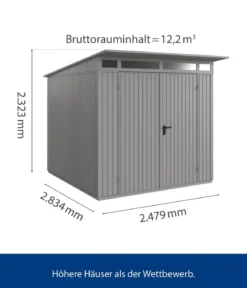 Hörmann Berry-Gerätehaus Classic-P Typ 2, ca. B247,9/H232,3/T283,4 cm