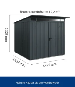 Hörmann Berry-Gerätehaus Classic-P Typ 2, ca. B247,9/H232,3/T283,4 cm