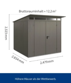 Hörmann Berry-Gerätehaus Classic-P Typ 2, ca. B247,9/H232,3/T283,4 cm