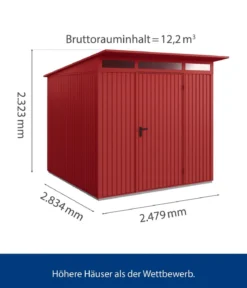 Hörmann Berry-Gerätehaus Classic-P Typ 2, ca. B247,9/H232,3/T283,4 cm