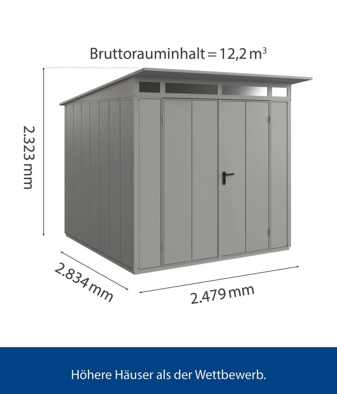 Hörmann Berry-Gerätehaus Modern-P Typ 2, ca. B247,9/H232,3/T283,4 cm