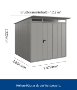 Hörmann Berry-Gerätehaus Modern-P Typ 2, ca. B247,9/H232,3/T283,4 cm