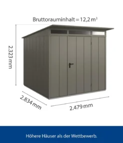 Hörmann Berry-Gerätehaus Modern-P Typ 2, ca. B247,9/H232,3/T283,4 cm