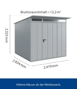 Hörmann Berry-Gerätehaus Modern-P Typ 2, ca. B247,9/H232,3/T283,4 cm