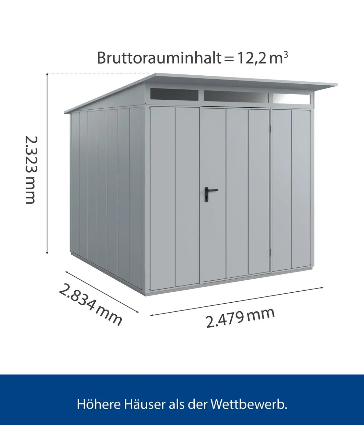 Hörmann Berry-Gerätehaus Modern-P Typ 2, ca. B247,9/H232,3/T283,4 cm