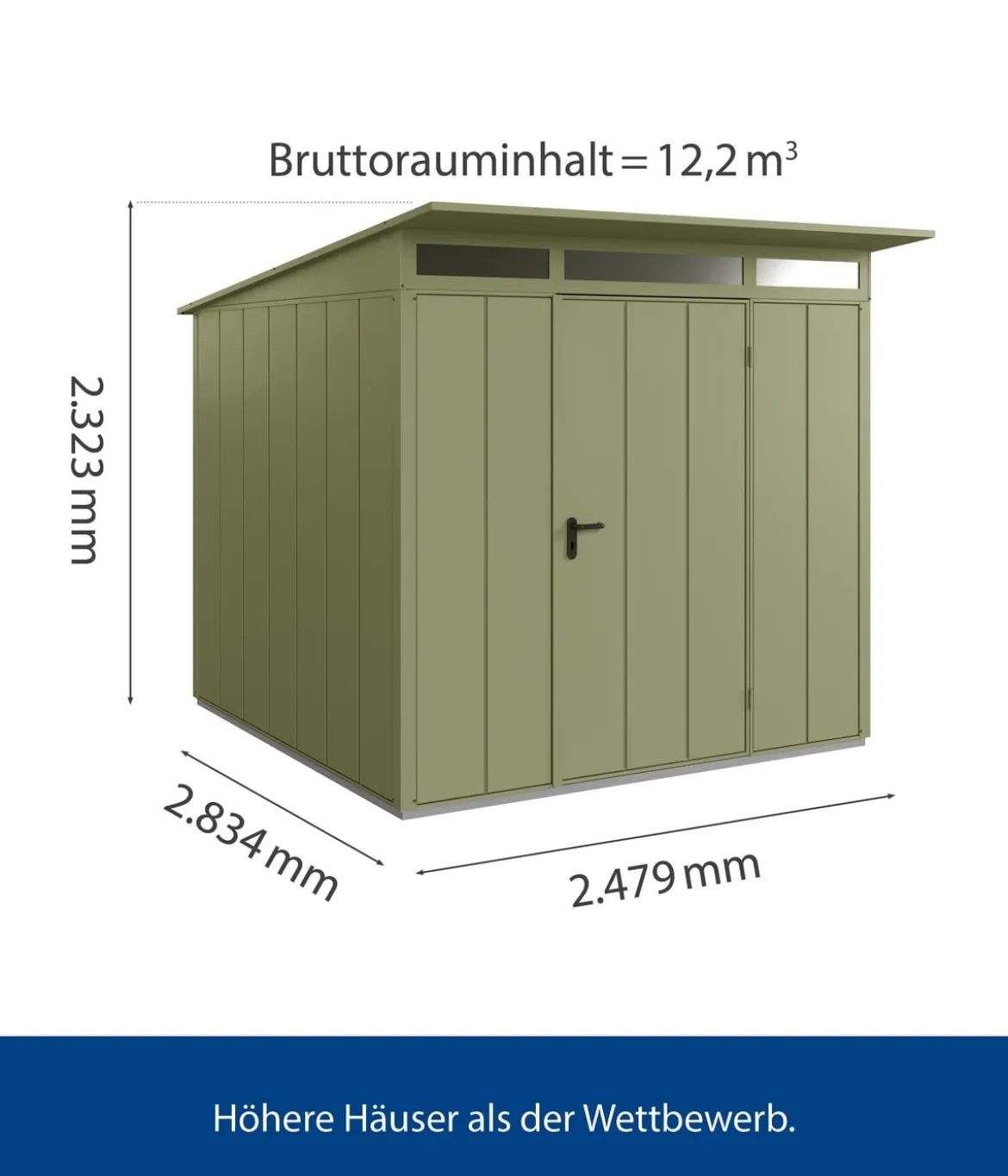 Hörmann Berry-Gerätehaus Modern-P Typ 2, ca. B247,9/H232,3/T283,4 cm