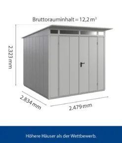 Hörmann Berry-Gerätehaus Modern-P Typ 2, ca. B247,9/H232,3/T283,4 cm