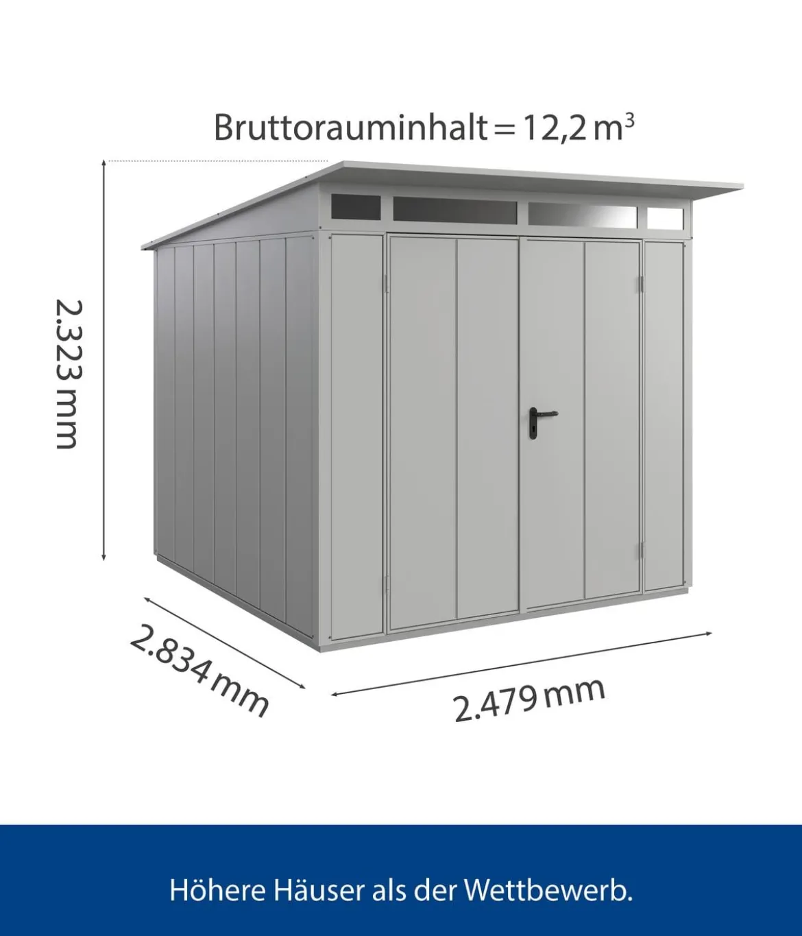 Hörmann Berry-Gerätehaus Modern-P Typ 2, ca. B247,9/H232,3/T283,4 cm