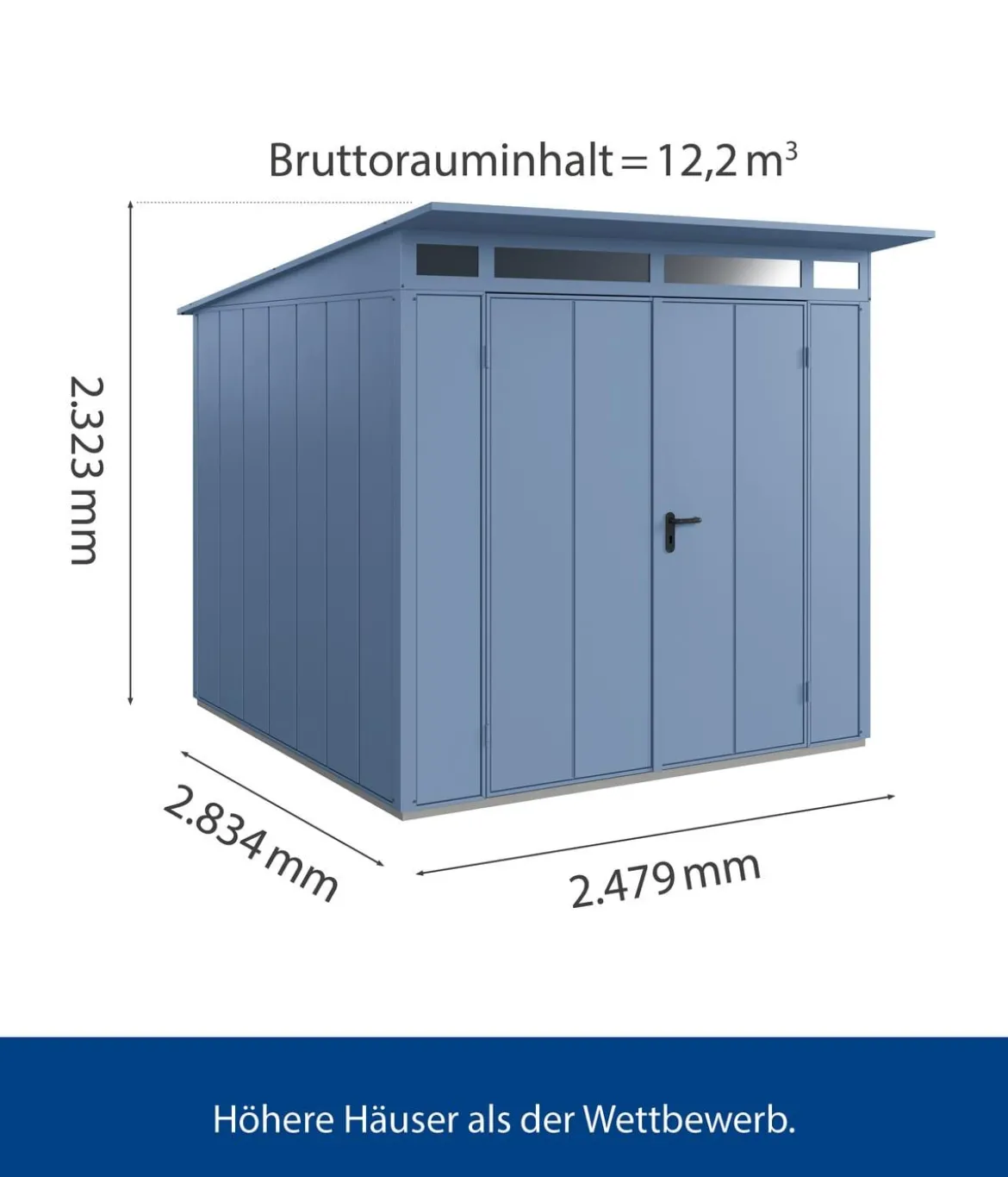 Hörmann Berry-Gerätehaus Modern-P Typ 2, ca. B247,9/H232,3/T283,4 cm